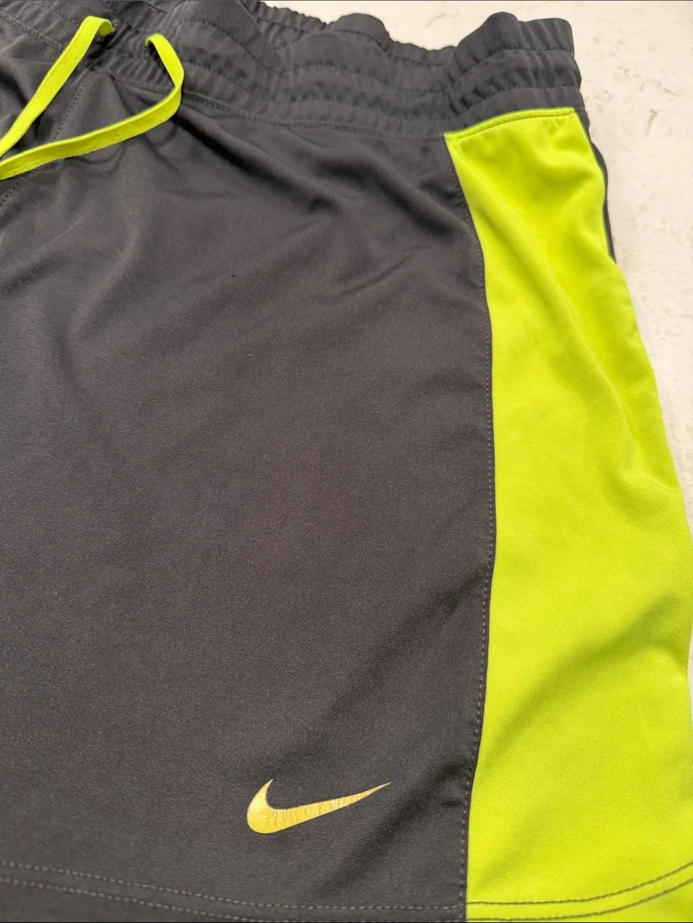 Nike gray  Athletic Shorts with Lime Green Accents